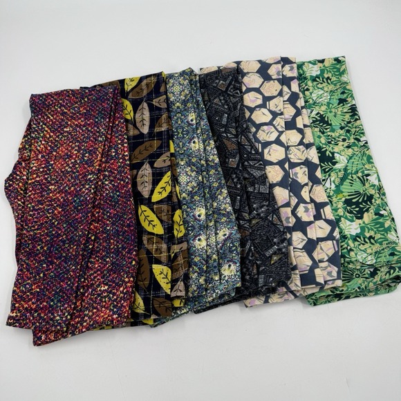 LuLaRoe OS One Size Leggings‎ Womens Stretch Soft Knit Multi Color Lot Of 6 - Picture 5 of 6